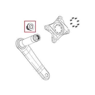 Kit vis pour manivelle Sram auto-amovibles M18/M30 DUB gris Lunair