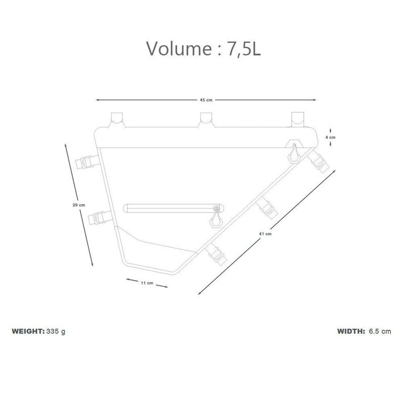 Sacoche de cadre bikepacking Apidura Expedition Full Frame Pack 6 à 14L