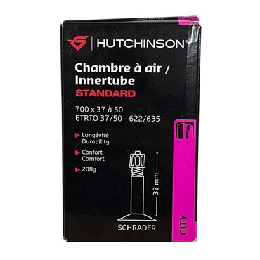 Chambre à air vélo Hutchinson Innertube Standard 700x37 à 50 valve Schrader