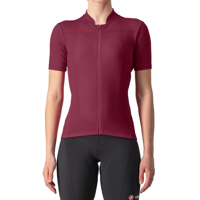 Photo Maillot vélo manches courtes femme Castelli Anima 3 bordeaux XL