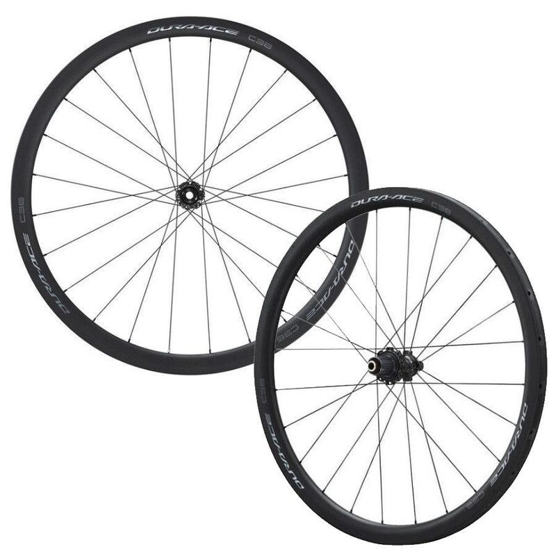 Roues vélo route carbone Shimano Dura Ace WH-R9270 C36 disques à boyaux