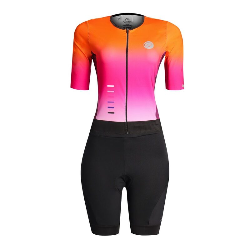 Combinaison vélo manches courtes femme Mauro Ribeiro rose