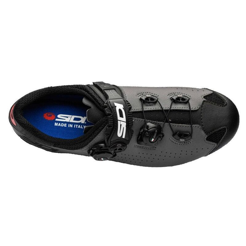 Chaussures v lo route Sidi Genius 10 Mega gris noir pieds larges