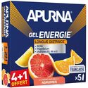 Boîte de 4 gels énergétiques + 1 gratuit - Apurna Gel Energie Longue Distance Agrumes