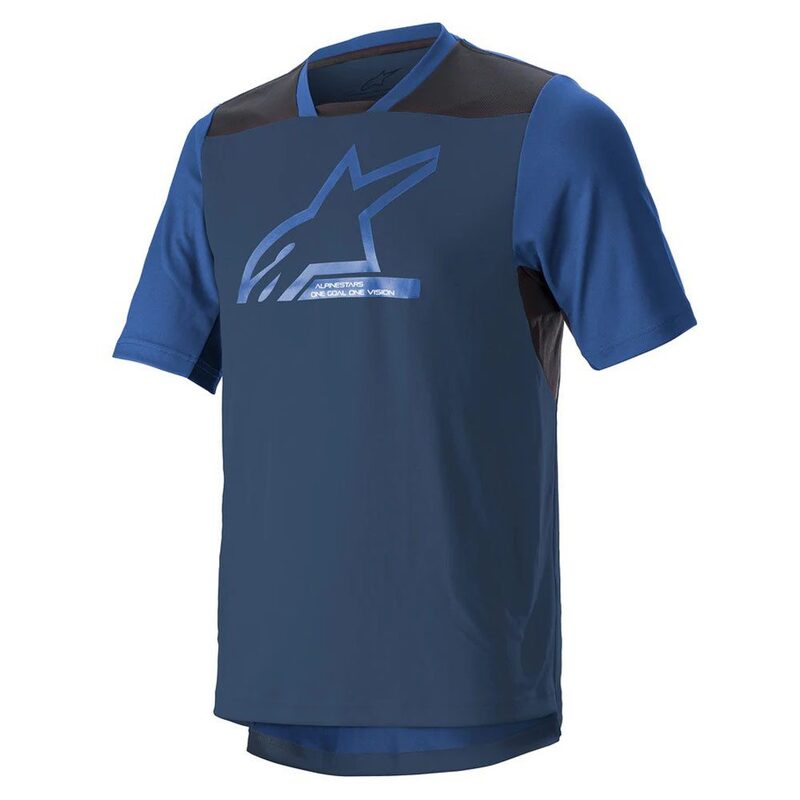 Maillot VTT manches courtes Alpinestars Drop 6.0 V2 SS Coloris bleu fonc Taille textile S