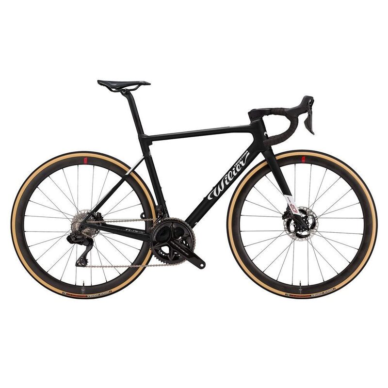 Vélo route Wilier 0 SLR Disc noir Ultegra Di2 R8100 roues Vision Trimax 30