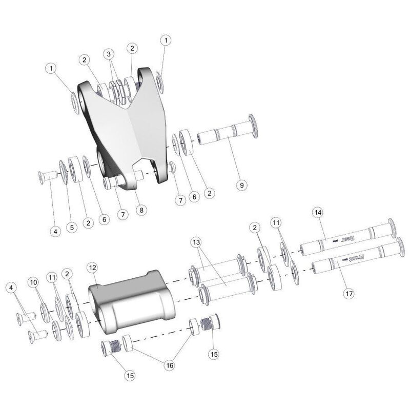 Kit 301734 visserie axe amortisseur VTT BMC Fourstroke 01