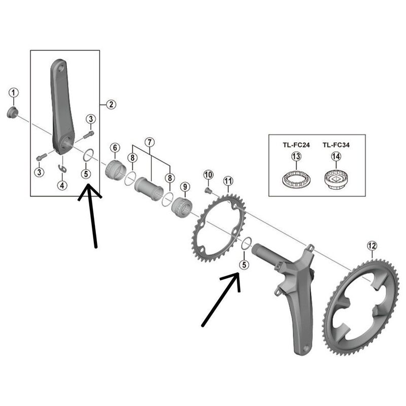 Shimano Dura-Ace FC-R9200 tussenstuk voor crankstel