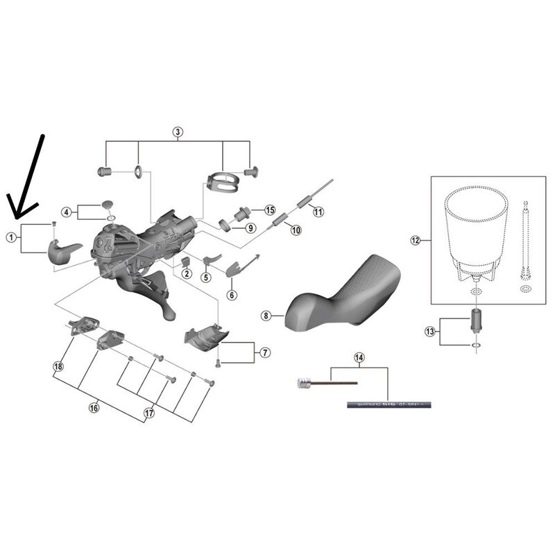 Plaque signalétique et vis de fixation manette Shimano Dura-Ace ST-R9120