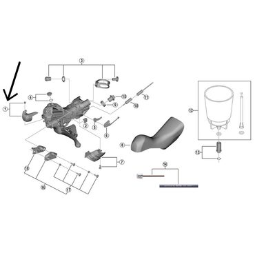 Afdekplaat en bevestigingsschroef voor Shimano Dura-Ace ST-R9120 schakelhendel