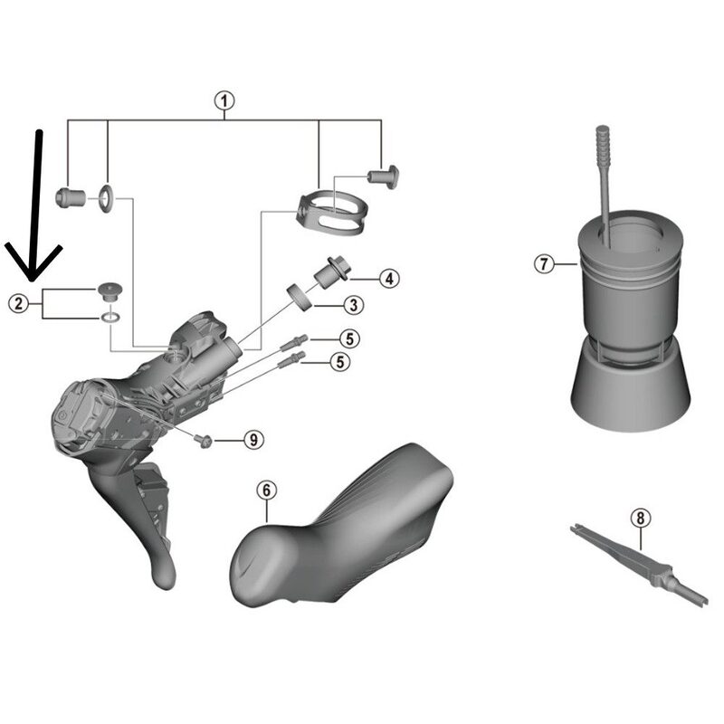 Vis de purge avec joint manette Shimano Dura-Ace 12v ST-R9270 Vis de purge avec joint manette Shimano Dura-Ace 12v ST-R9270