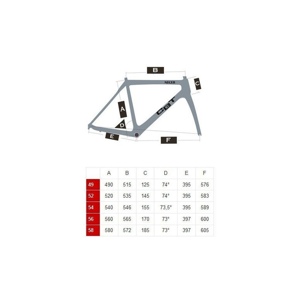 Racefiets frame CBT Italia Necer 99 Disc Coating Editie Zwart/Rood