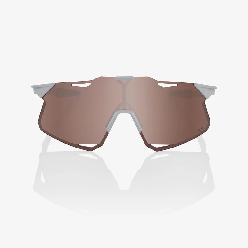 Lunettes Vélo 100% Hypercraft Matte Stone Grey Hiper Crimson Silver Mirror Lens