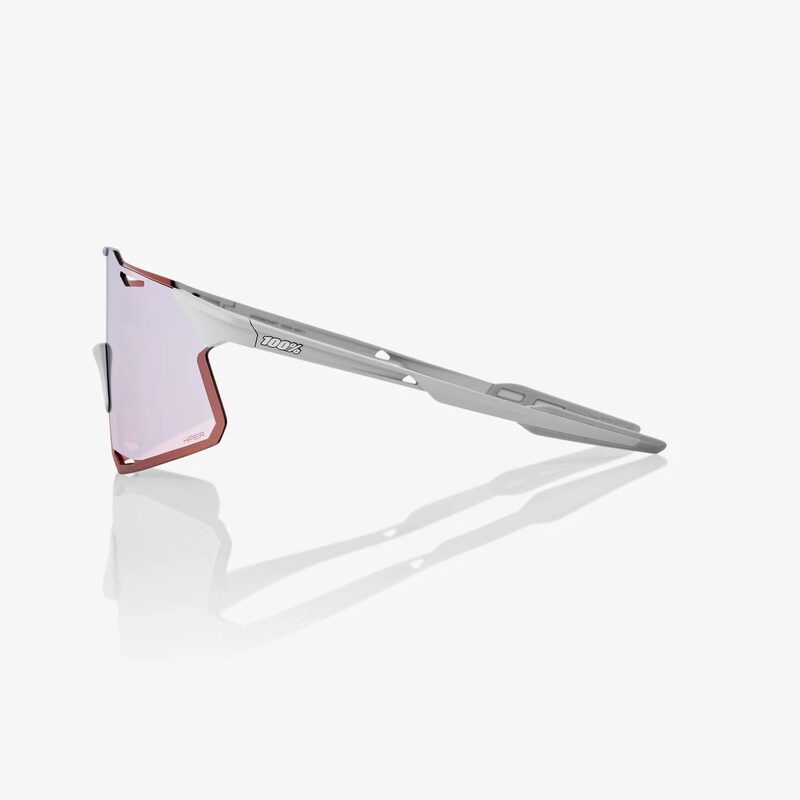 Lunettes Vélo 100% Hypercraft Matte Stone Grey Hiper Crimson Silver Mirror Lens