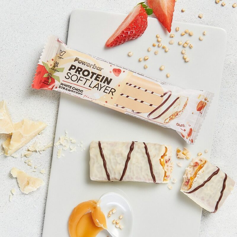 Barre récupération PowerBar Protein Soft Layer White Choc Strawberry 40g