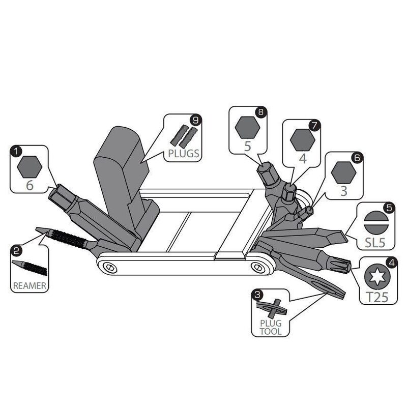 Mini-fietsgereedschap 9 functies PRO Tubeless Performance PRTL0130