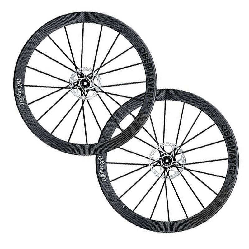 Roues carbone vélo route Lightweight Obermayer EVO Disc Tubeless avec housses