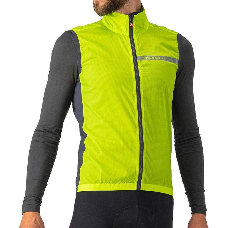 Photo Gilet coupe-vent Castelli Squadra Stretch Vest jaune fluo M
