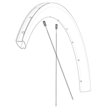 Kit 12 rayons roue vélo avant/arrière Mavic Cosmic SL 45 Disc