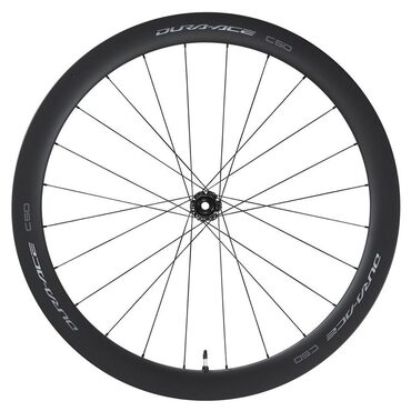 Roue avant vélo route carbone Shimano WH-R9270-C50-TL-F Disc Tubeless Ready