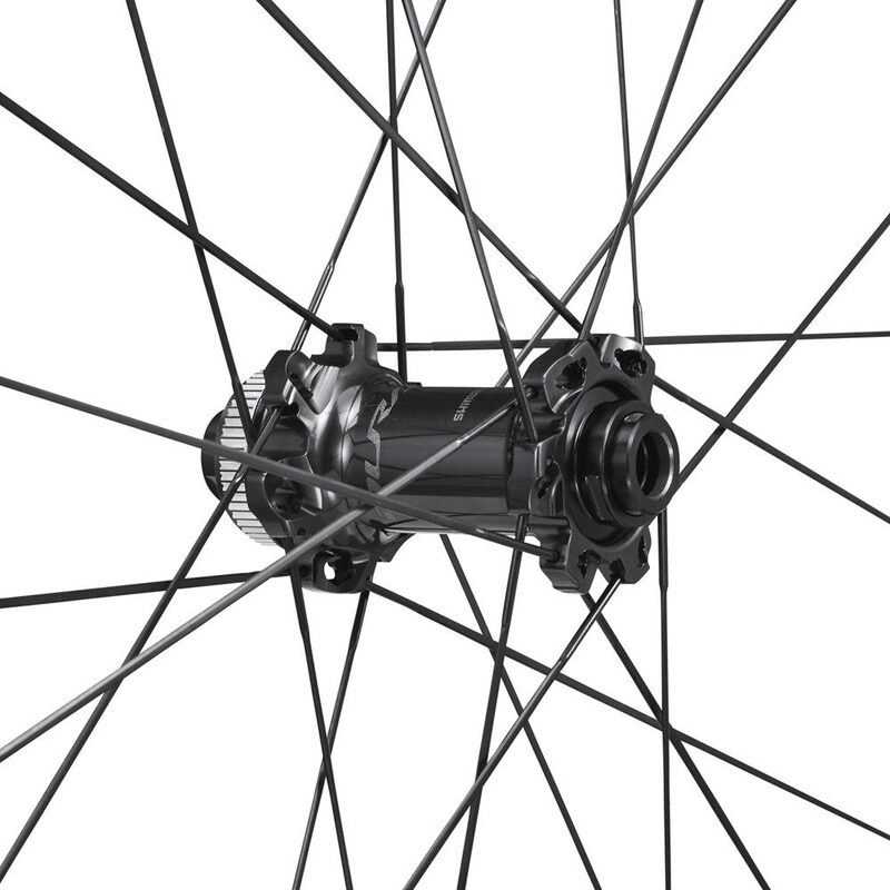 Roue avant vélo route carbone Shimano WH-R9270-C50-TL-F Disc Tubeless Ready