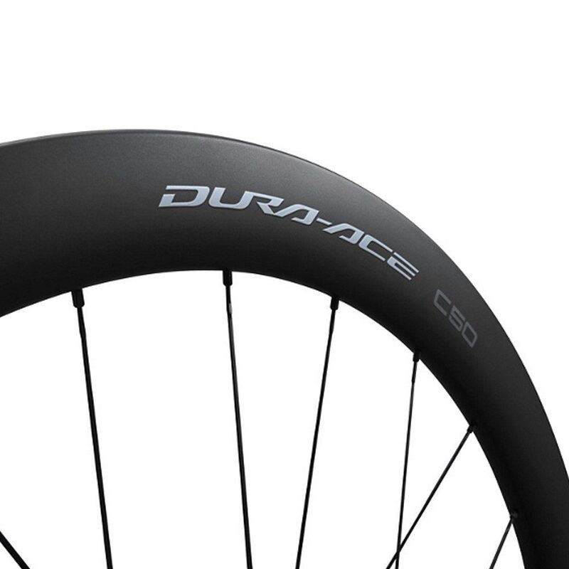 Roue avant vélo route carbone Shimano WH-R9270-C50-TL-F Disc Tubeless Ready