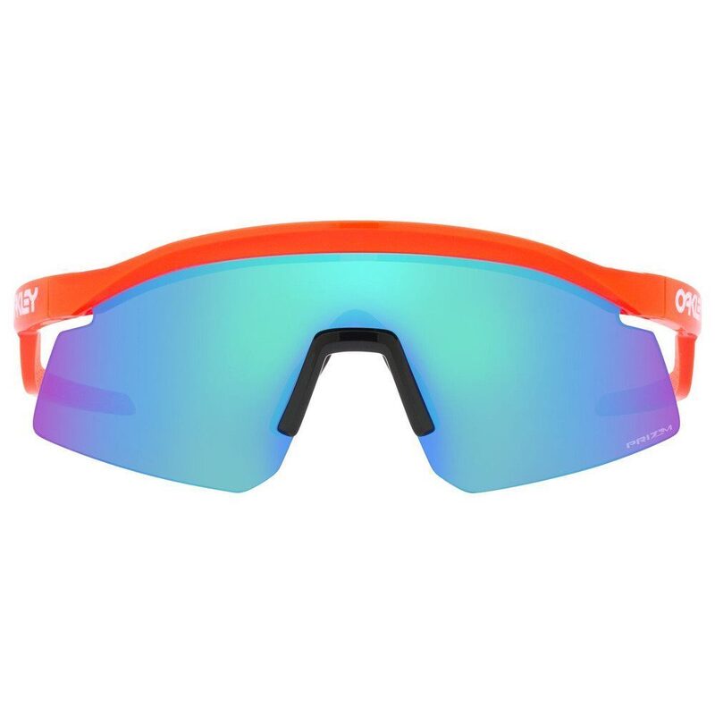 Lunettes vélo Oakley Hydra Neon Orange Prizm Sapphire branches plastique