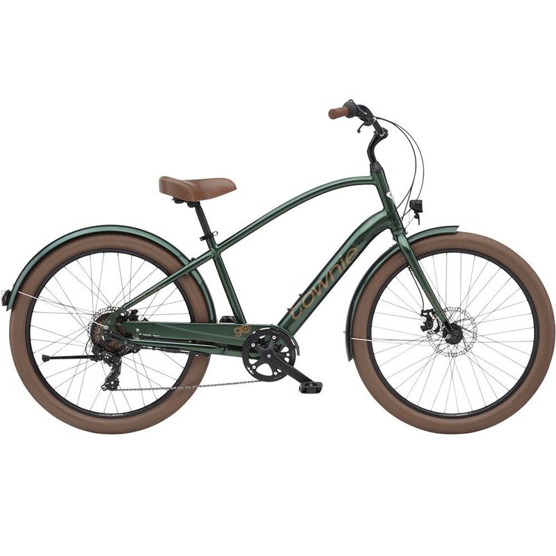 Vélo urbain électrique Electra Townie Go! 7D EQ à col de cygne Evergreen Metallic 2023