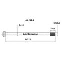 Axe de roue avant Blackbearing F12.5 - 12 mm - 119 - M12x1 - 15 mm