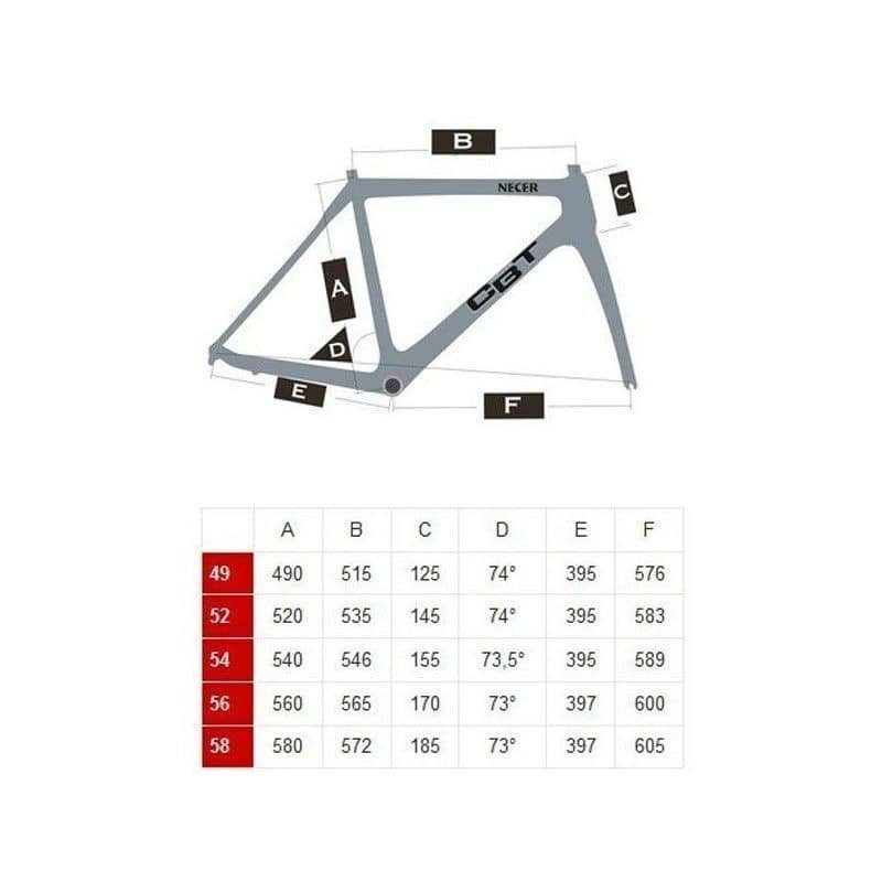 Vélo route CBT Italia Necer Plus Disc Shimano 105 Di2 12v Grafic Rosso 2023