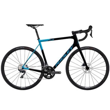 Vélo route Ridley Helium Disc Shimano Ultegra 11v Black Belgium Blue Sea Blue Metallic HED01Bs 2023