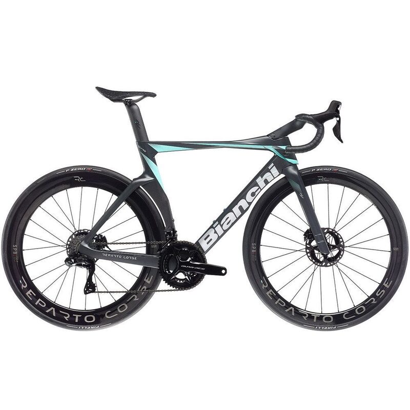Vélo route Bianchi Oltre RC Disc Shimano Dura-Ace Di2 12v XR Graphite-Carbon/CK16-Alu Silver Full Matt 2023
