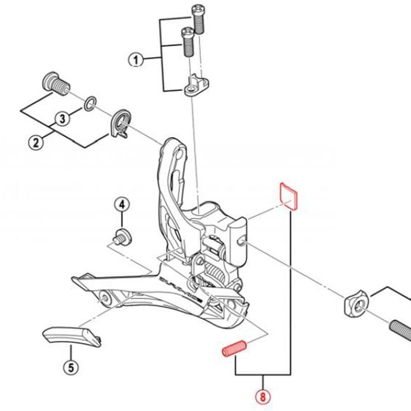 Almohadillas de soporte de cuadro para desviador Shimano Di2