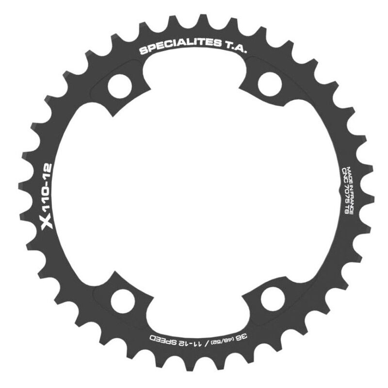 Plato externo de carretera Spécialités TA X110 4 ramas para bielas Shimano 12v R9200-8100-7100