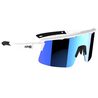 Lunettes vélo AZR Road RX Blanc Verni Ecran Bleu Hydrophobe Multicouche