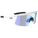 Lunettes vélo AZR Kromic Road RX Blanc Verni Ecran Irise Bleu Photochromique Lunettes vélo AZR Kromic Road RX Blanc Verni Ecran Irise Bleu Photochromique