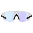 Lunettes vélo AZR Kromic Road RX Blanc Verni Ecran Irise Bleu Photochromique Lunettes vélo AZR Kromic Road RX Blanc Verni Ecran Irise Bleu Photochromique