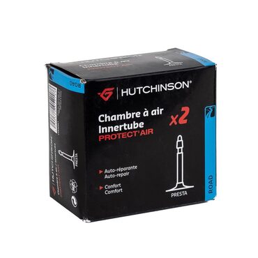 Lot de 2 chambres à air anti-crevaison vélo route Hutchinson Protect Air 700x20-25 avec liquide préventif