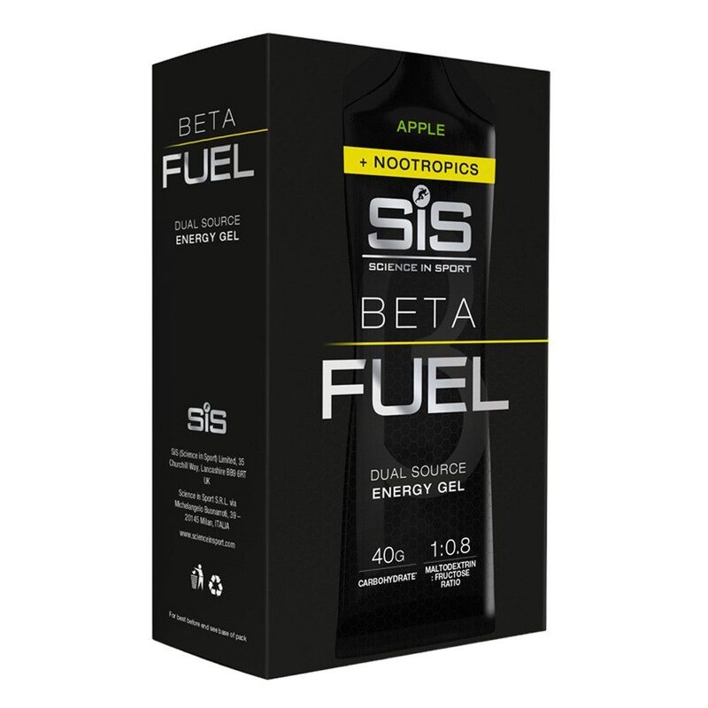 Doos met 6 SiS Beta Fuel Nootropics Appel energiegels 60 ml