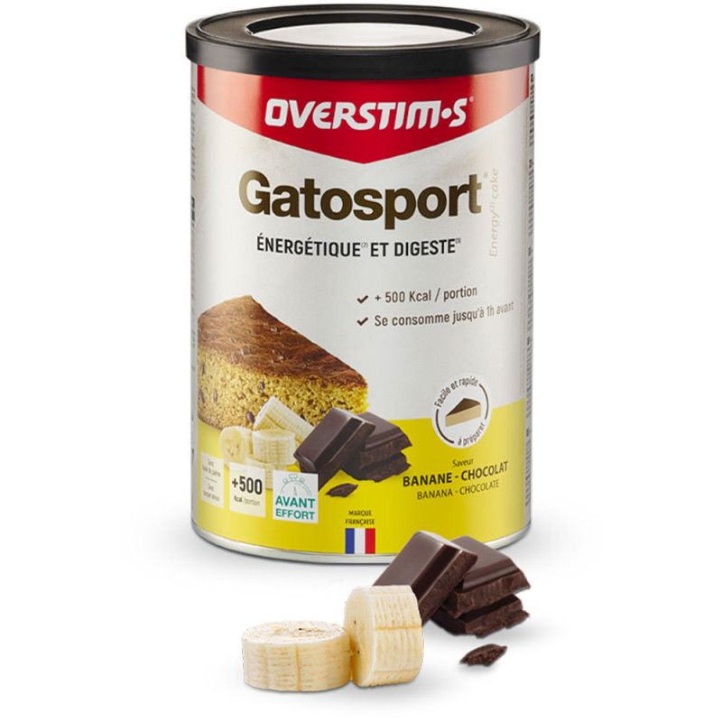 Photo Gâteau énergétique Overstims Gatosport 400g Banane-Pépites de chocolat Pot de 400g