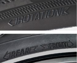Sens de rotation d'un pneu vélo route