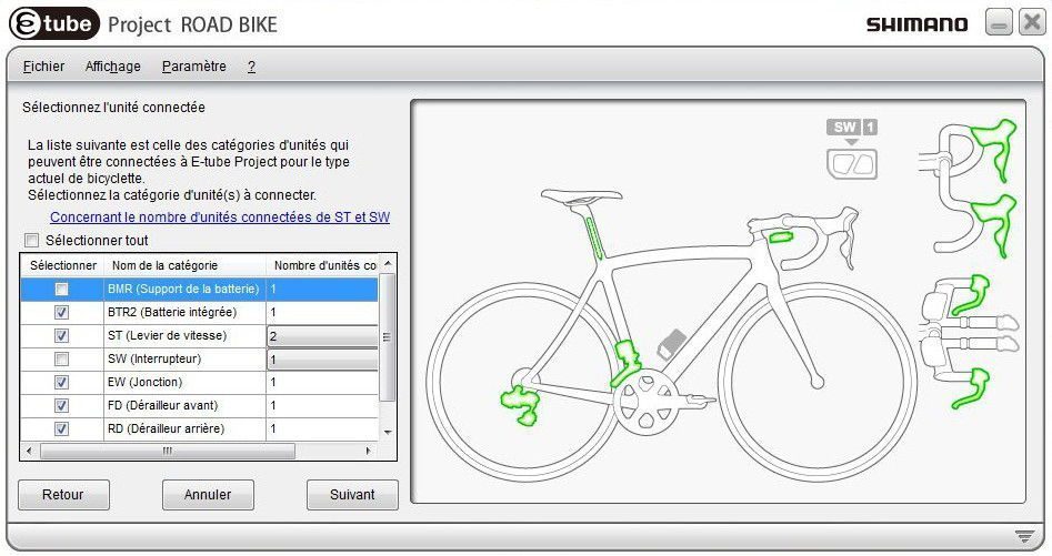 Shimano Di2 E-tube - Etape 2