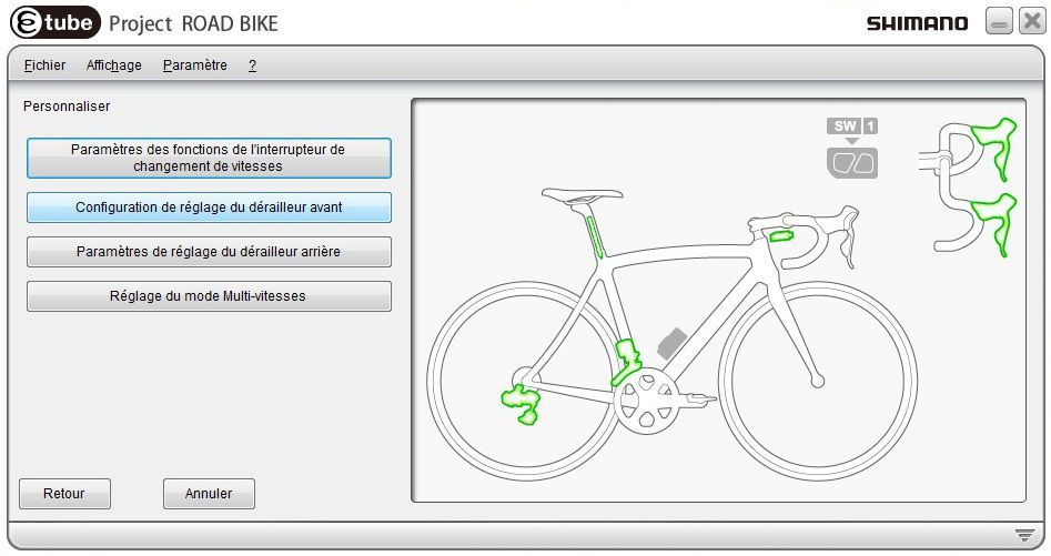 Shimano Di2 E-tube - Etape 1