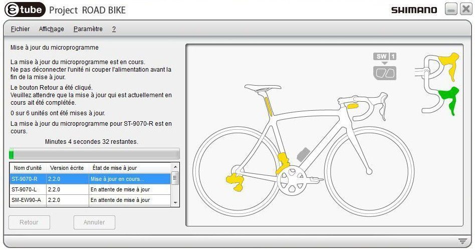 Shimano Di2 E-tube - Etape 2