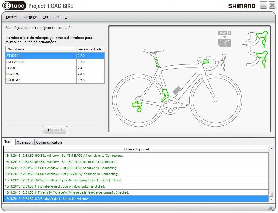 Shimano Di2 E-tube - Etape 6