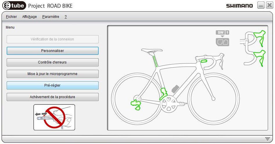 Shimano Di2 E-tube - Etape 1