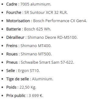 VTT électrique Focus Jarifa2 6.8 - Caractéristiques